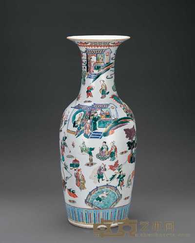 清光绪 粉彩“二十四孝”图瓶 14.8×40.5cm